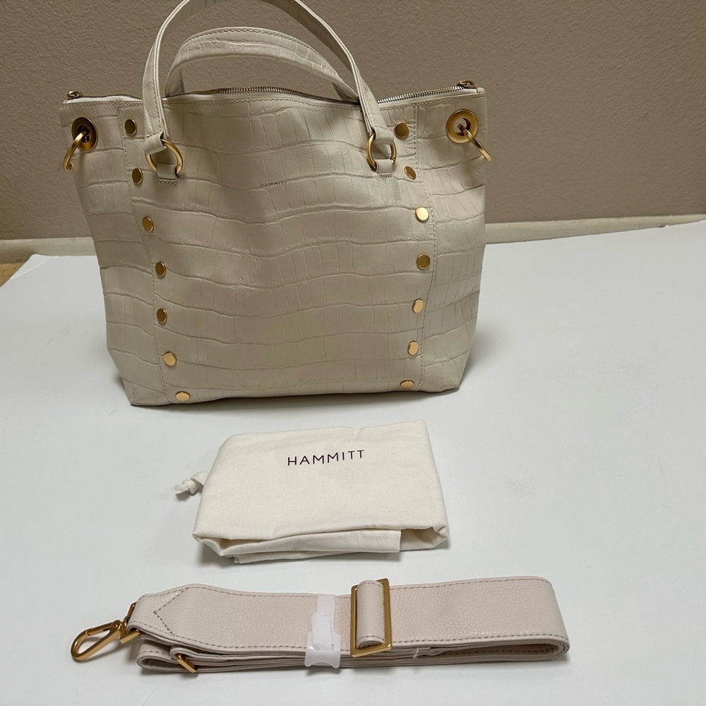 Hammitt Daniel Calle Lily White Satchel Handbag-a Crocco, New!